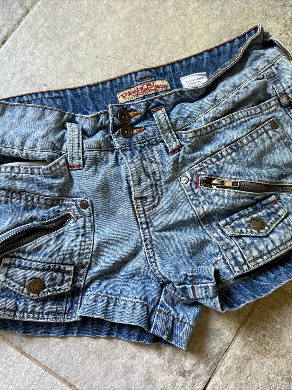 Paris Blues Light Blue Denim Cargo Shorts